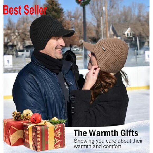 Winter Beanie with Brim Ear Flaps Fleece Lined Knit Hat Outdoor Adventure main image 8